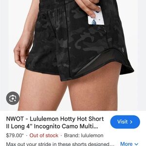 lululemon athletica Women's Black Camo Shorts